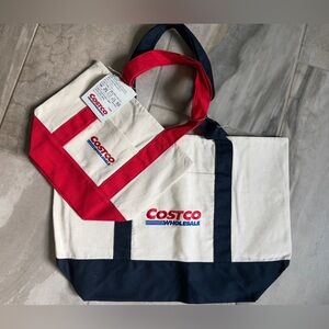 COSTCO JAPAN CANVAS TOTE BAG SET of 2 *BRAND NEW